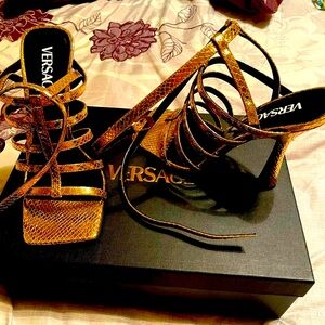Gold Versace heels